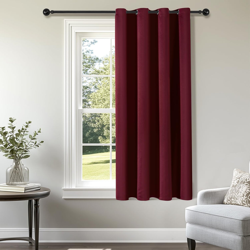 ChrisDowa Blackout Door Curtains for Doorway Privacy, Grommet Closet Curtains for Bedroom Closet Door, Thermal Insulated Temporary Doorway Cover Room Divider Drapes (1 Panel, Dark Grey, 34 x 80 Inch)
