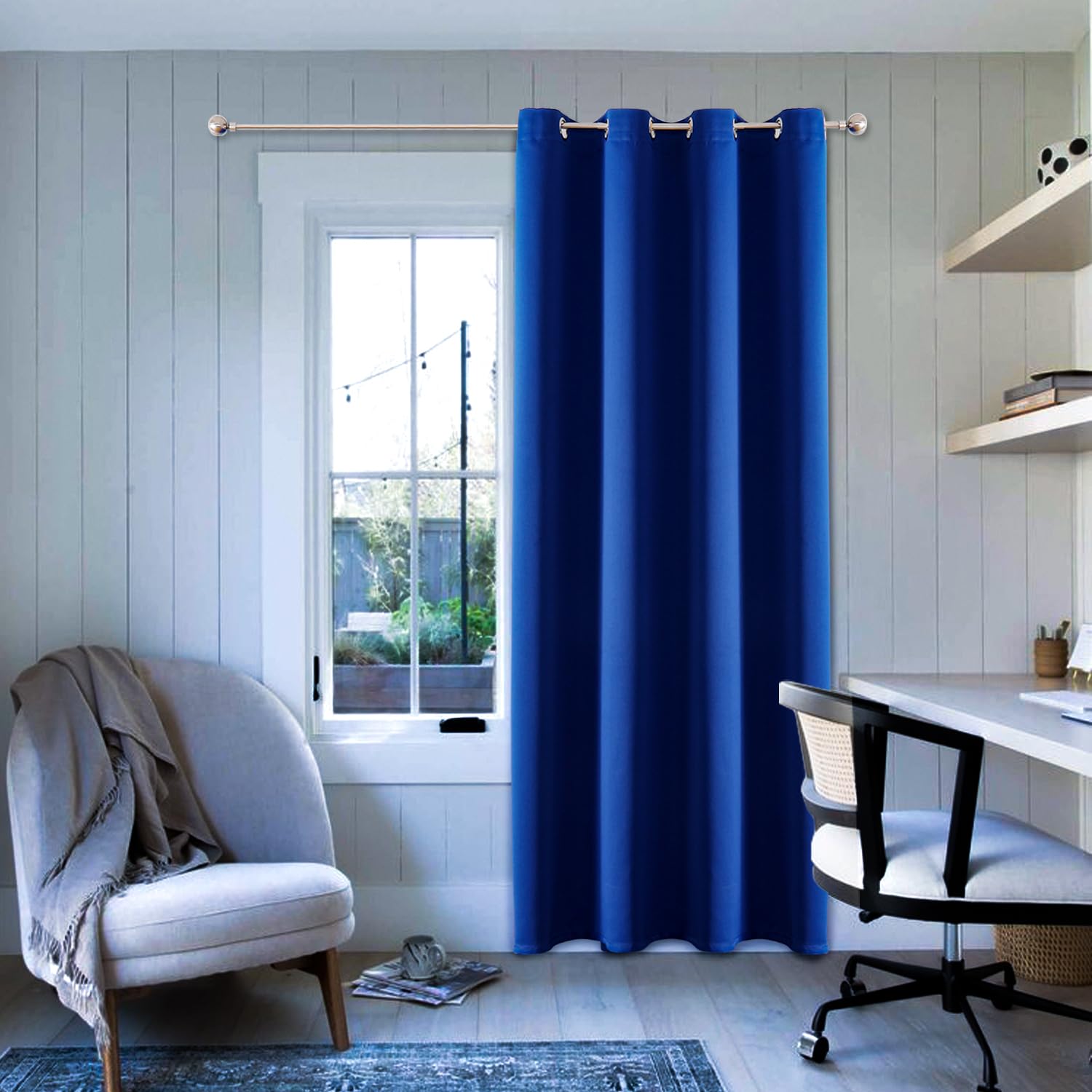 ChrisDowa Blackout Door Curtains for Doorway Privacy, Grommet Closet Curtains for Bedroom Closet Door, Thermal Insulated Temporary Doorway Cover Room Divider Drapes (1 Panel, Dark Grey, 34 x 80 Inch)