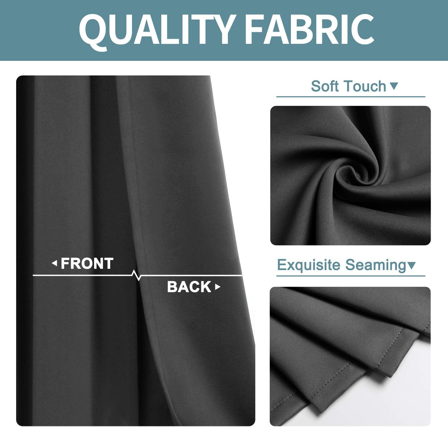 ChrisDowa Blackout Door Curtains for Doorway Privacy, Grommet Closet Curtains for Bedroom Closet Door, Thermal Insulated Temporary Doorway Cover Room Divider Drapes (1 Panel, Dark Grey, 34 x 80 Inch)