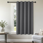 ChrisDowa Blackout Door Curtains for Doorway Privacy, Grommet Closet Curtains for Bedroom Closet Door, Thermal Insulated Temporary Doorway Cover Room Divider Drapes (1 Panel, Dark Grey, 34 x 80 Inch)