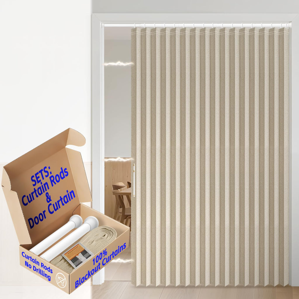 AJAZZ 100% Blackout Accordion Door Magnetic Door Curtain Folding Closet Doors Curtain Invisible Applicable Bedroom Room Living Room Doorway （Grey 42" W x 78" L 1 Panel