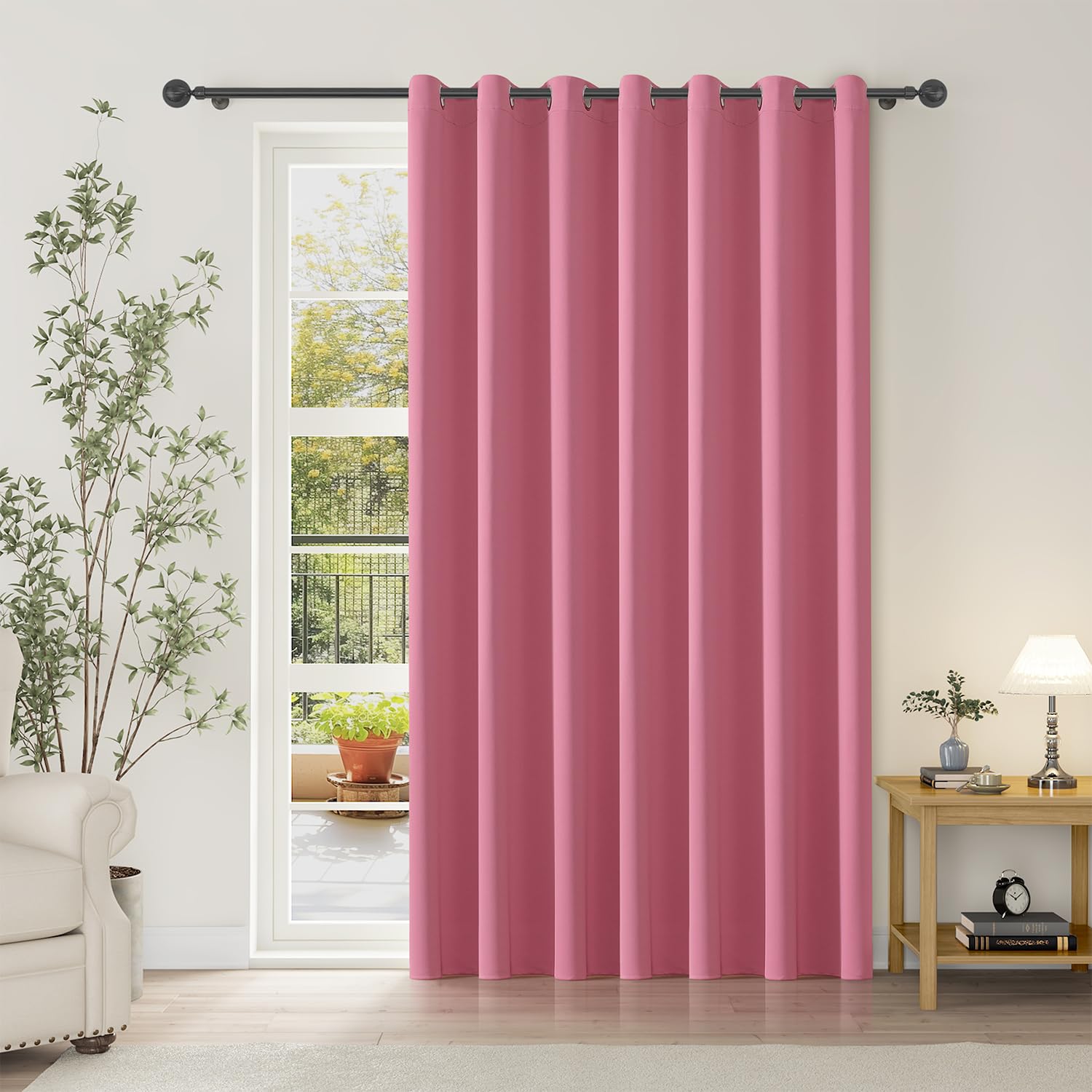 ChrisDowa Blackout Door Curtains for Doorway Privacy, Grommet Closet Curtains for Bedroom Closet Door, Thermal Insulated Temporary Doorway Cover Room Divider Drapes (1 Panel, Dark Grey, 34 x 80 Inch)