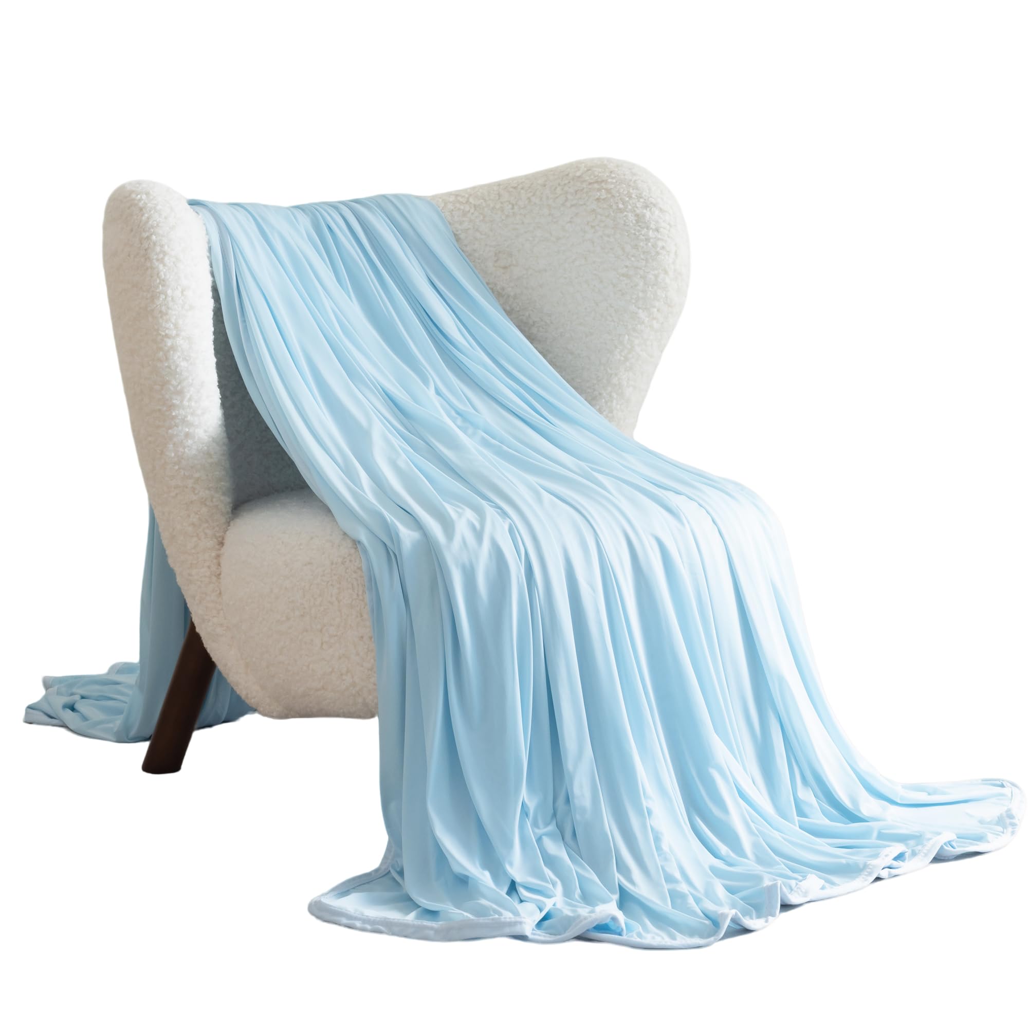 SheRest Silky Satin Cooling Blanket — A Lightweight, Breathable, and Ultra-Thin no-Fill Summer Blanket. Crafted for hot Weather. Ideal as a Bed Blanket, Sofa Throw, or nap Blanket (Grey, Throw)
