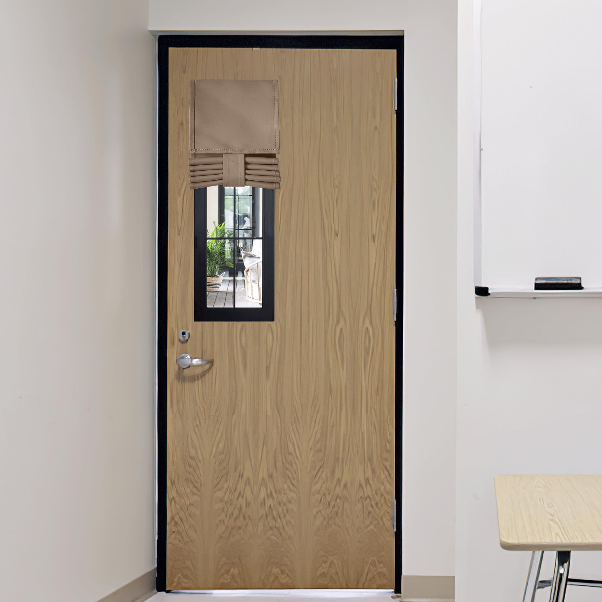 RYB HOME Blackout French Door Curtain - Privacy Thermal Insulated Window Shades for Patio Kitchen Front Entry Back Door Glass Window, Self Adhesive No Drill, 1 Panel, 26" W x 69" L, Black