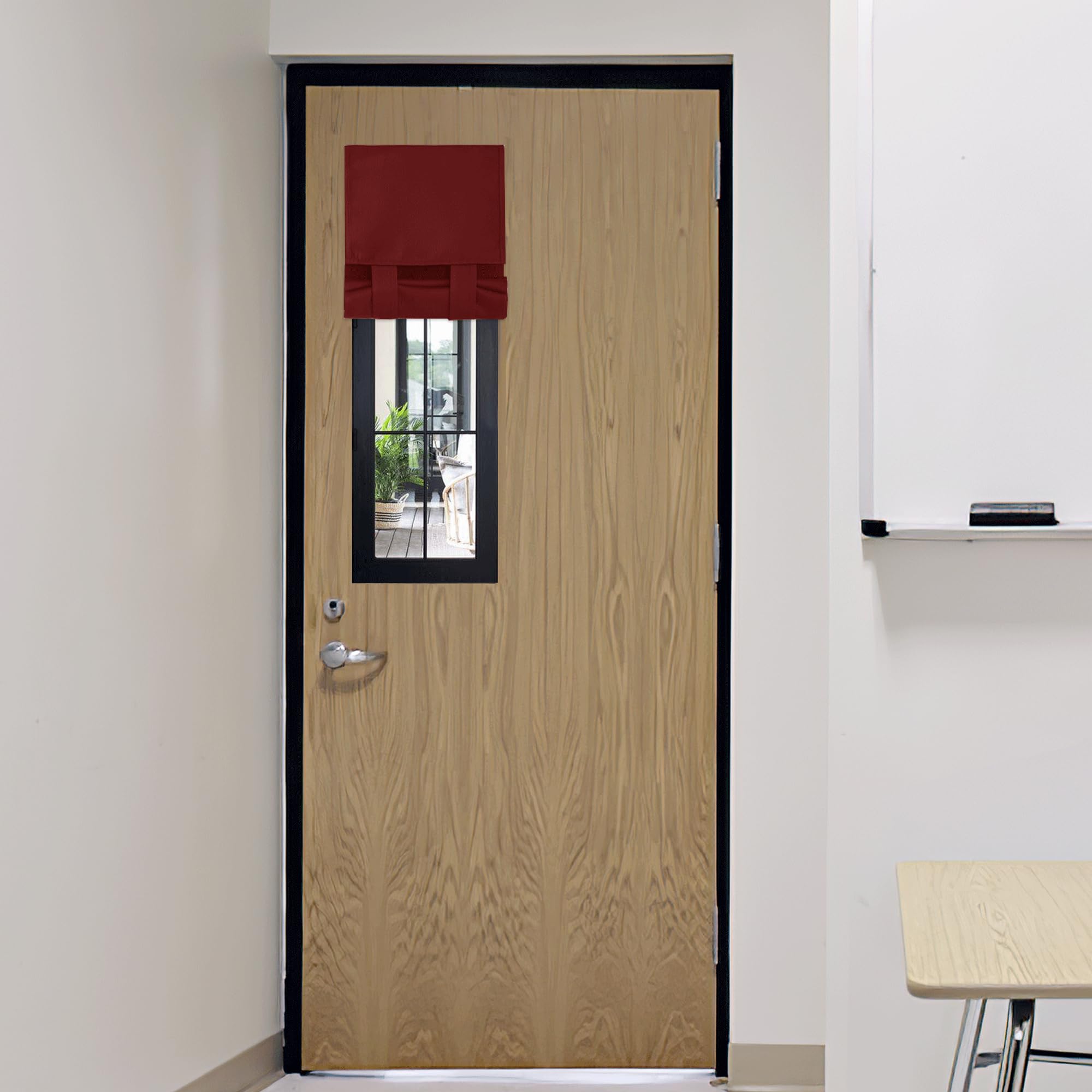 RYB HOME Blackout French Door Curtain - Privacy Thermal Insulated Window Shades for Patio Kitchen Front Entry Back Door Glass Window, Self Adhesive No Drill, 1 Panel, 26" W x 69" L, Black