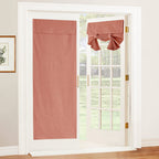 RYB HOME Blackout French Door Curtain - Privacy Thermal Insulated Window Shades for Patio Kitchen Front Entry Back Door Glass Window, Self Adhesive No Drill, 1 Panel, 26" W x 69" L, Black