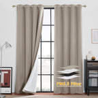 RYB HOME Dustproof Curtains for Large Window, Soundproof Thermal Insulated Blackout Curtains for Sliding Glass Door Furance Office Dorm Bedroom Living Room, Silver Grey, W62 x L95 inch, 2 Panels
