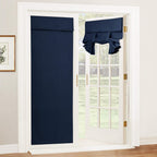 RYB HOME Blackout French Door Curtain - Privacy Thermal Insulated Window Shades for Patio Kitchen Front Entry Back Door Glass Window, Self Adhesive No Drill, 1 Panel, 26" W x 69" L, Black