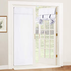 RYB HOME Blackout French Door Curtain - Privacy Thermal Insulated Window Shades for Patio Kitchen Front Entry Back Door Glass Window, Self Adhesive No Drill, 1 Panel, 26" W x 69" L, Black