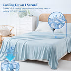 PHF Double Cooling Blanket for Hot Sleepers Queen Size, Arc-Chill Q-Max>0.5 with Double Cooling, Lightweight Summer Blanket Absorbs Heat to Keep Cool All Night for Night Sweats (Ice Blue, 90''x90'')