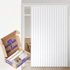 AJAZZ 100% Blackout Accordion Door Magnetic Door Curtain Folding Closet Doors Curtain Invisible Applicable Bedroom Room Living Room Doorway （Grey 42" W x 78" L 1 Panel