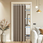 100% Blackout Privacy Door Curtain for Doorway, Magnetic Door Curtain for Closet & Hallway, 1 Panel, W45 x L80, Gray