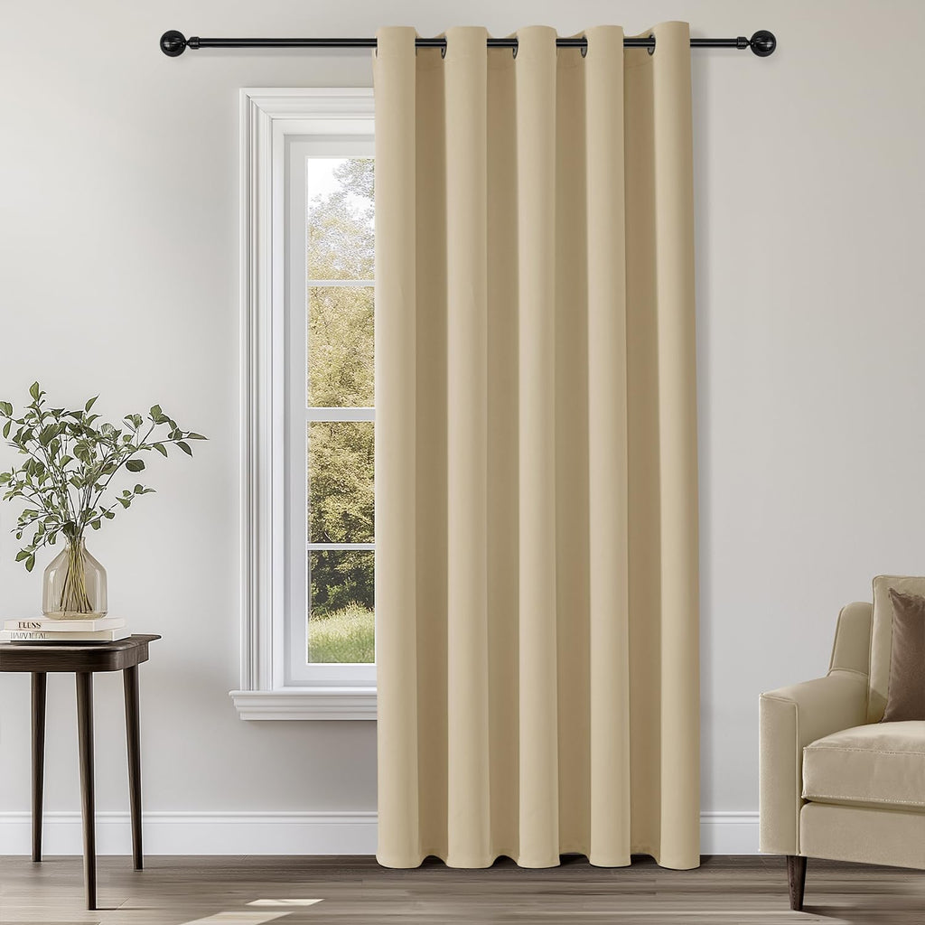 ChrisDowa Blackout Door Curtains for Doorway Privacy, Grommet Closet Curtains for Bedroom Closet Door, Thermal Insulated Temporary Doorway Cover Room Divider Drapes (1 Panel, Dark Grey, 34 x 80 Inch)