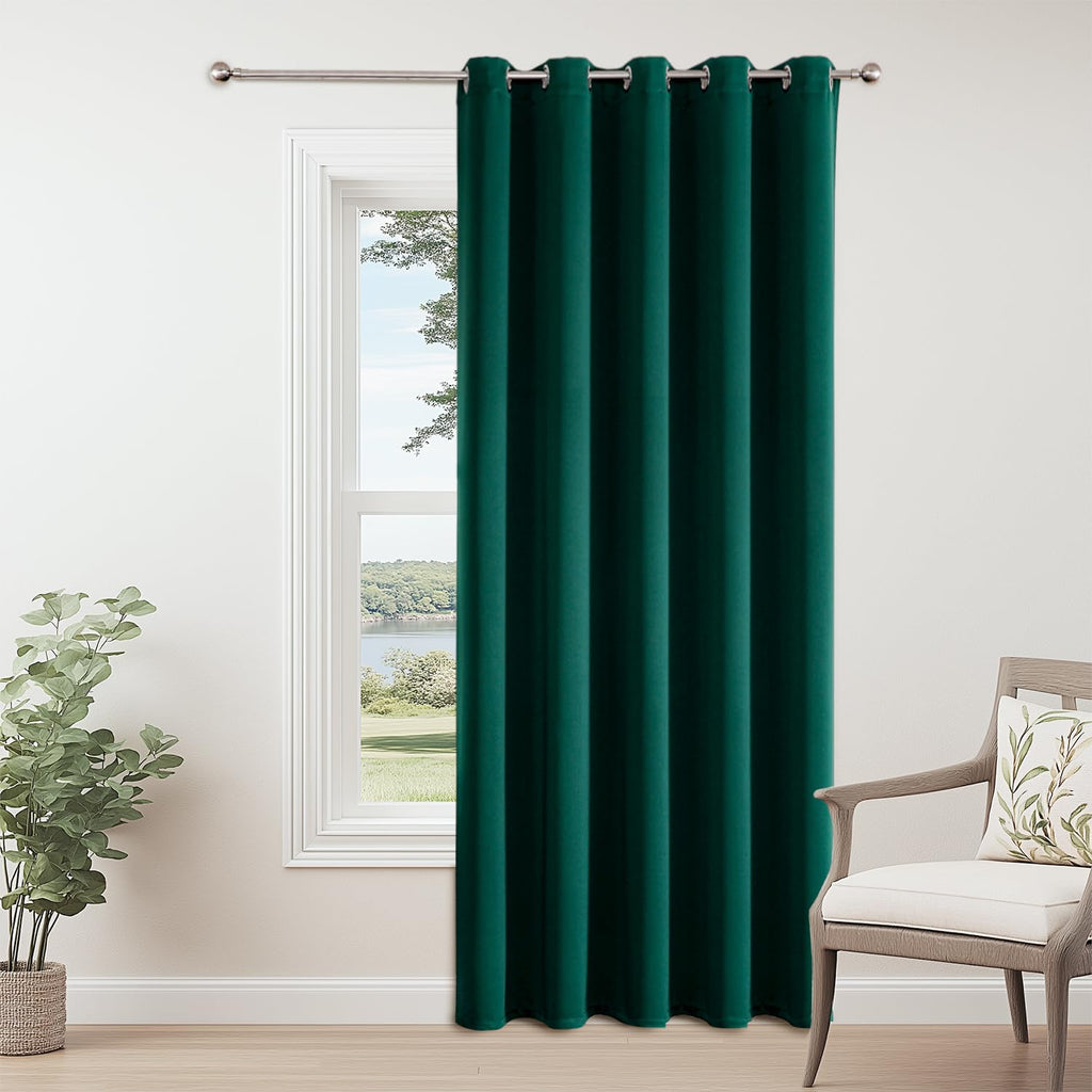 ChrisDowa Blackout Door Curtains for Doorway Privacy, Grommet Closet Curtains for Bedroom Closet Door, Thermal Insulated Temporary Doorway Cover Room Divider Drapes (1 Panel, Dark Grey, 34 x 80 Inch)