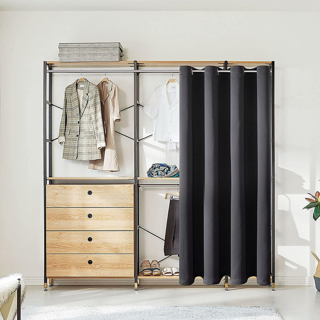 ChrisDowa Blackout Door Curtains for Doorway Privacy, Grommet Closet Curtains for Bedroom Closet Door, Thermal Insulated Temporary Doorway Cover Room Divider Drapes (1 Panel, Dark Grey, 34 x 80 Inch)