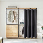 ChrisDowa Blackout Door Curtains for Doorway Privacy, Grommet Closet Curtains for Bedroom Closet Door, Thermal Insulated Temporary Doorway Cover Room Divider Drapes (1 Panel, Dark Grey, 34 x 80 Inch)