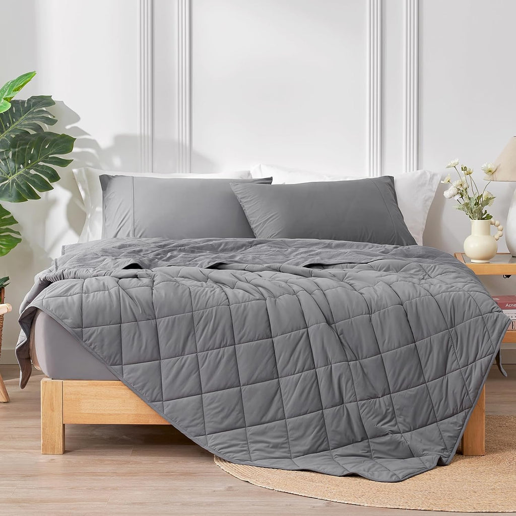 Cozy Bliss Cooling Blanket for Hot Sleepers Queen Size, Q-Max 0.45 Cooling Comfort, Cold Blankets for Night Sweats Sleeping, Ultra-Cool Lightweight Breathable Blanket for Bed, Glacial Grey