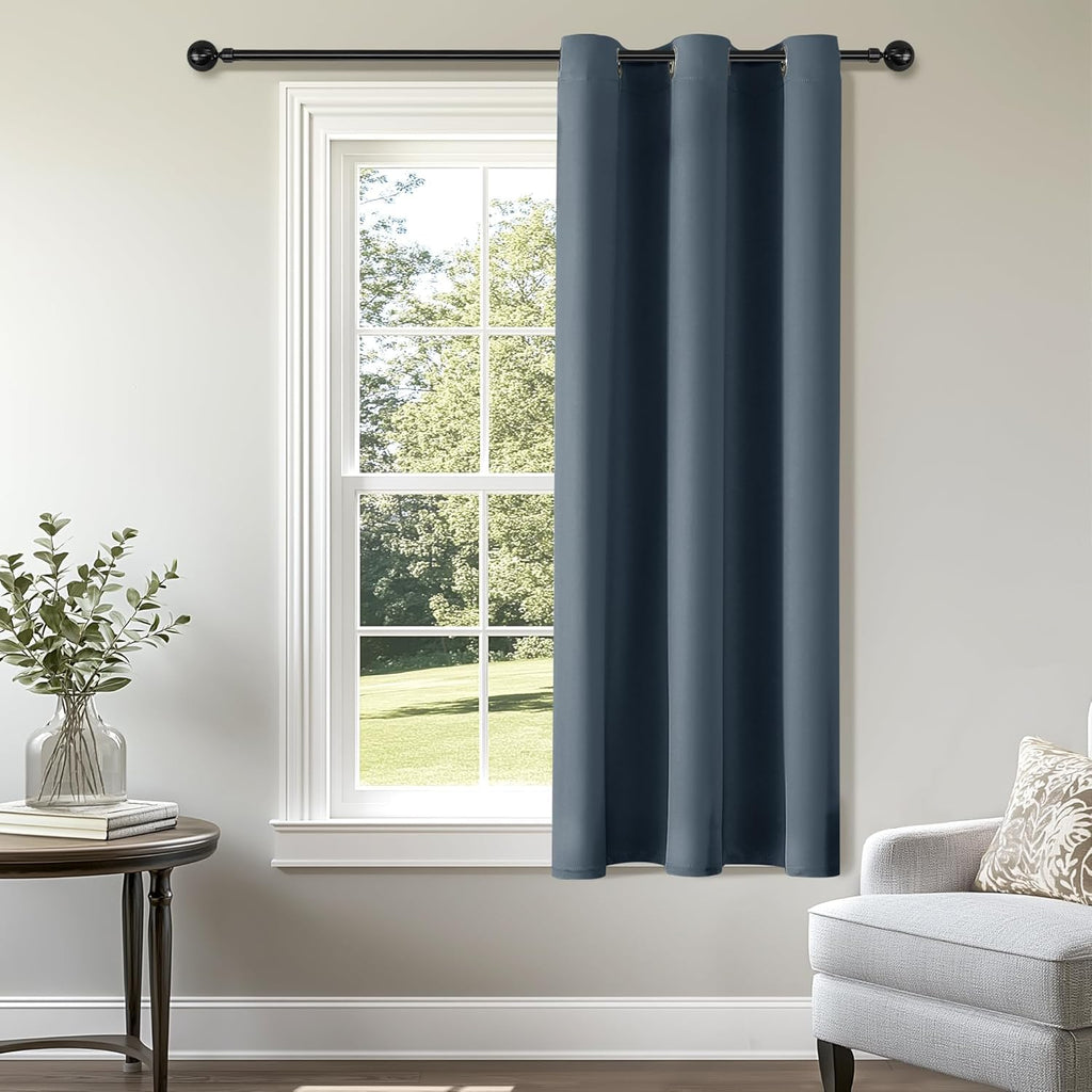 ChrisDowa Blackout Door Curtains for Doorway Privacy, Grommet Closet Curtains for Bedroom Closet Door, Thermal Insulated Temporary Doorway Cover Room Divider Drapes (1 Panel, Dark Grey, 34 x 80 Inch)