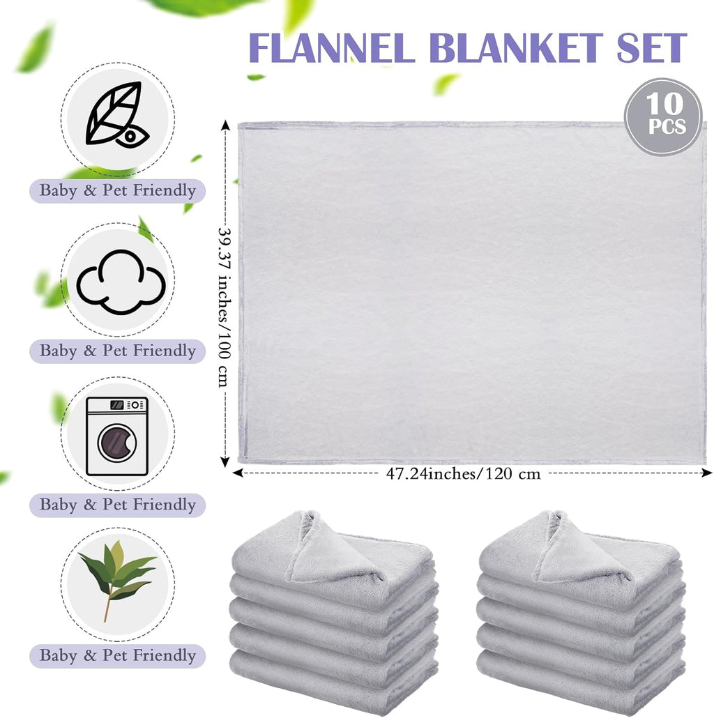 Breling 10 Pcs Cot Blanket Toddler Daycare Nap Blanket for Kids 39 x 47 Inch Fleece Baby Warm Fluffy Cozy Rest Time Supplies for Classroom, Preschool, Daycare or Nursery(Dark Gray)