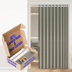 AJAZZ 100% Blackout Accordion Door Magnetic Door Curtain Folding Closet Doors Curtain Invisible Applicable Bedroom Room Living Room Doorway （Grey 42" W x 78" L 1 Panel