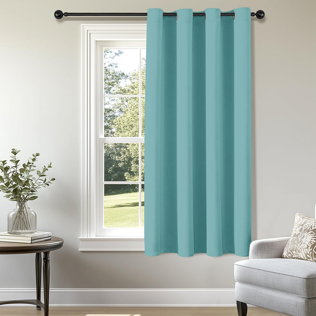 ChrisDowa Blackout Door Curtains for Doorway Privacy, Grommet Closet Curtains for Bedroom Closet Door, Thermal Insulated Temporary Doorway Cover Room Divider Drapes (1 Panel, Dark Grey, 34 x 80 Inch)
