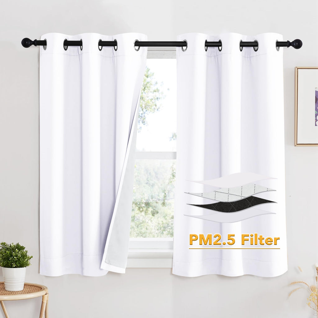 RYB HOME Dustproof Curtains for Large Window, Soundproof Thermal Insulated Blackout Curtains for Sliding Glass Door Furance Office Dorm Bedroom Living Room, Silver Grey, W62 x L95 inch, 2 Panels
