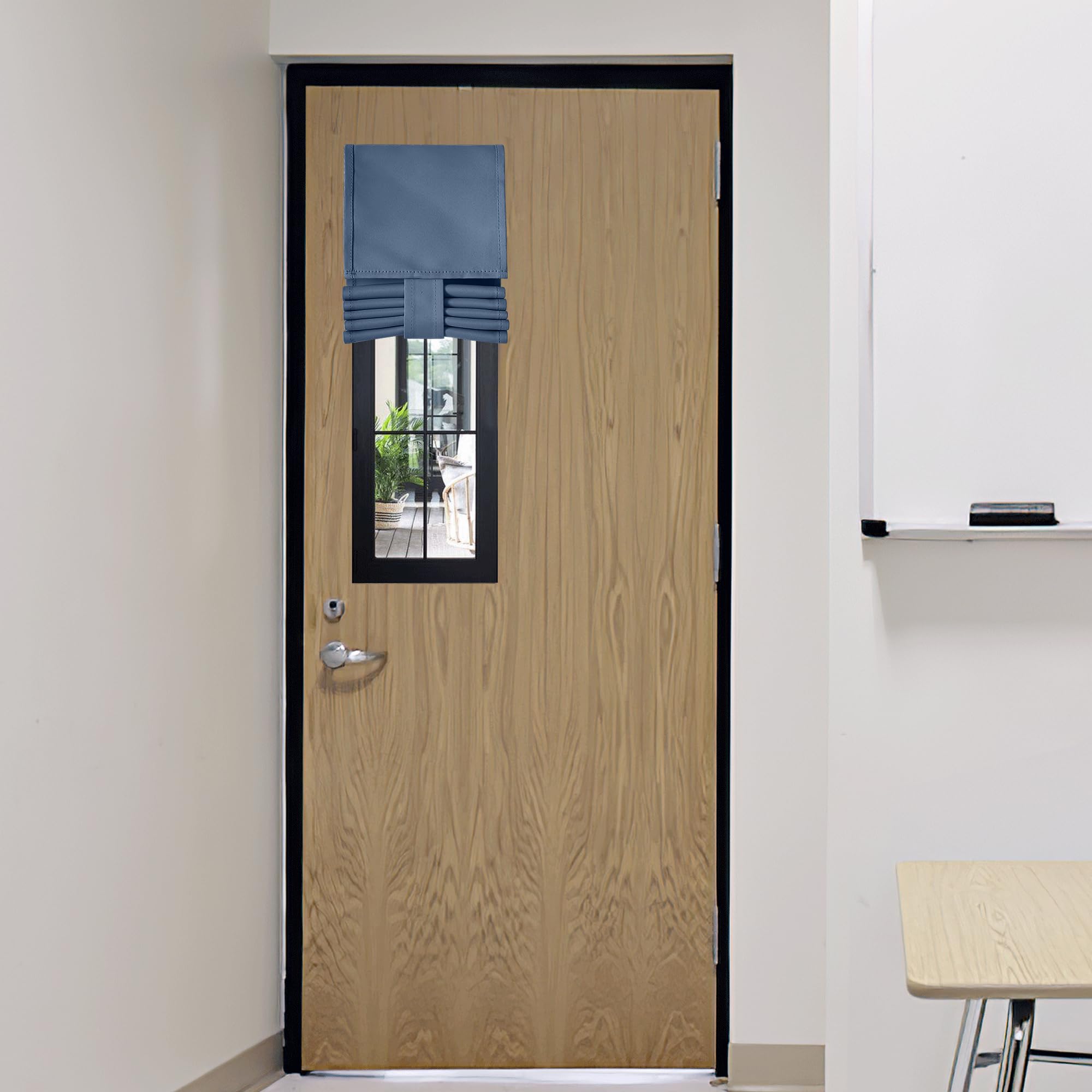 RYB HOME Blackout French Door Curtain - Privacy Thermal Insulated Window Shades for Patio Kitchen Front Entry Back Door Glass Window, Self Adhesive No Drill, 1 Panel, 26" W x 69" L, Black