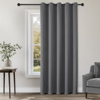 ChrisDowa Blackout Door Curtains for Doorway Privacy, Grommet Closet Curtains for Bedroom Closet Door, Thermal Insulated Temporary Doorway Cover Room Divider Drapes (1 Panel, Dark Grey, 34 x 80 Inch)
