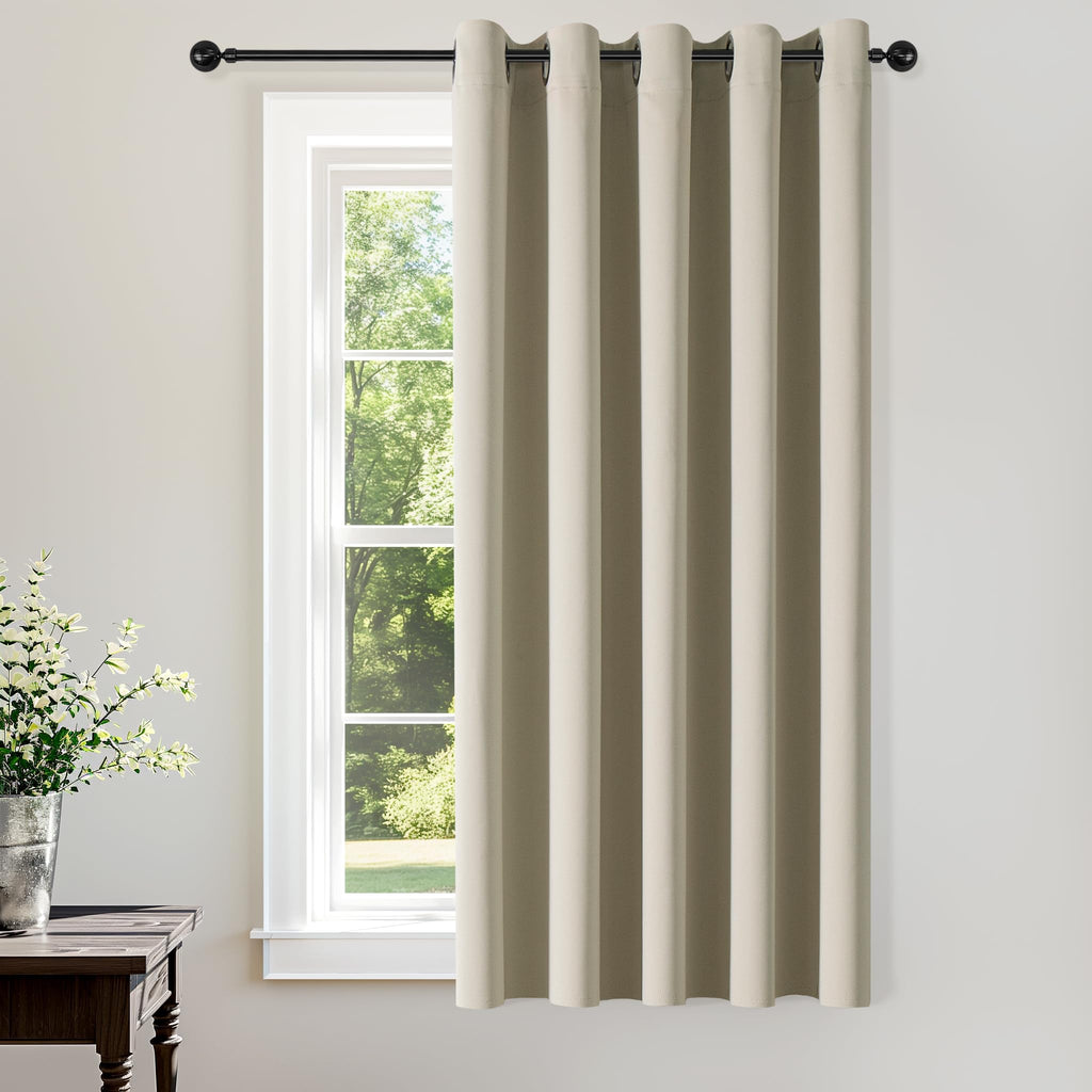 ChrisDowa Blackout Door Curtains for Doorway Privacy, Grommet Closet Curtains for Bedroom Closet Door, Thermal Insulated Temporary Doorway Cover Room Divider Drapes (1 Panel, Dark Grey, 34 x 80 Inch)
