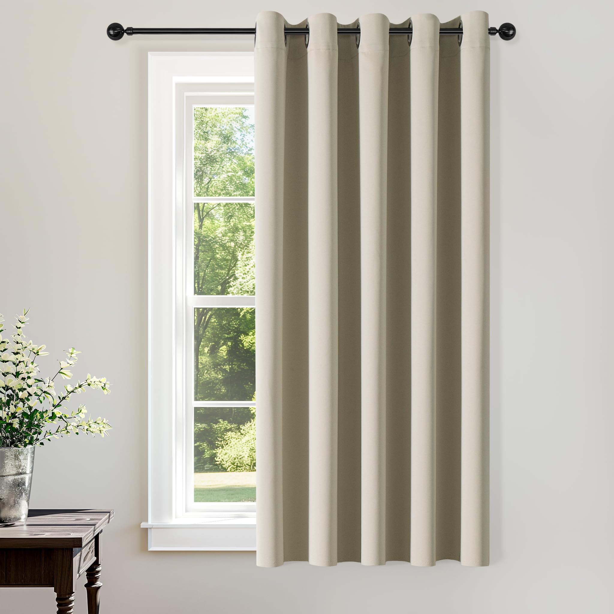 ChrisDowa Blackout Door Curtains for Doorway Privacy, Grommet Closet Curtains for Bedroom Closet Door, Thermal Insulated Temporary Doorway Cover Room Divider Drapes (1 Panel, Dark Grey, 34 x 80 Inch)