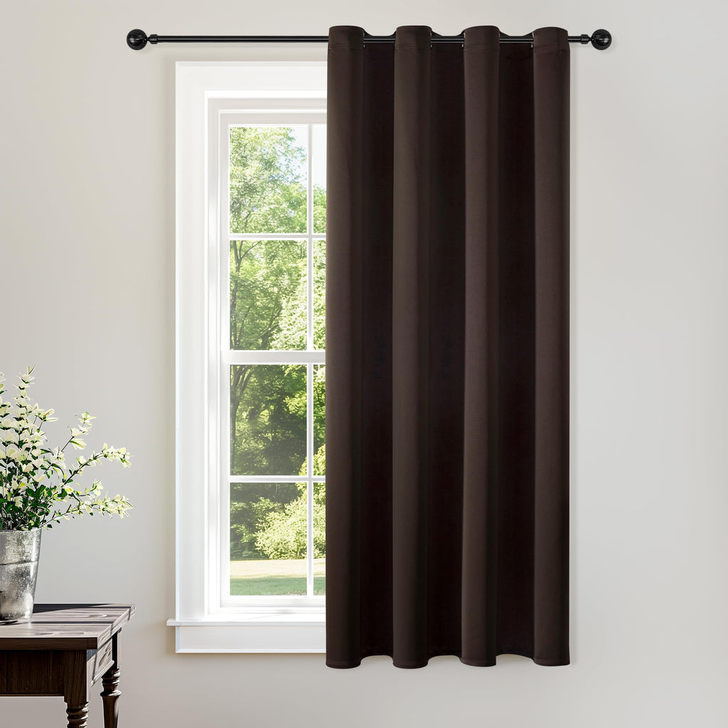 ChrisDowa Blackout Door Curtains for Doorway Privacy, Grommet Closet Curtains for Bedroom Closet Door, Thermal Insulated Temporary Doorway Cover Room Divider Drapes (1 Panel, Dark Grey, 34 x 80 Inch)