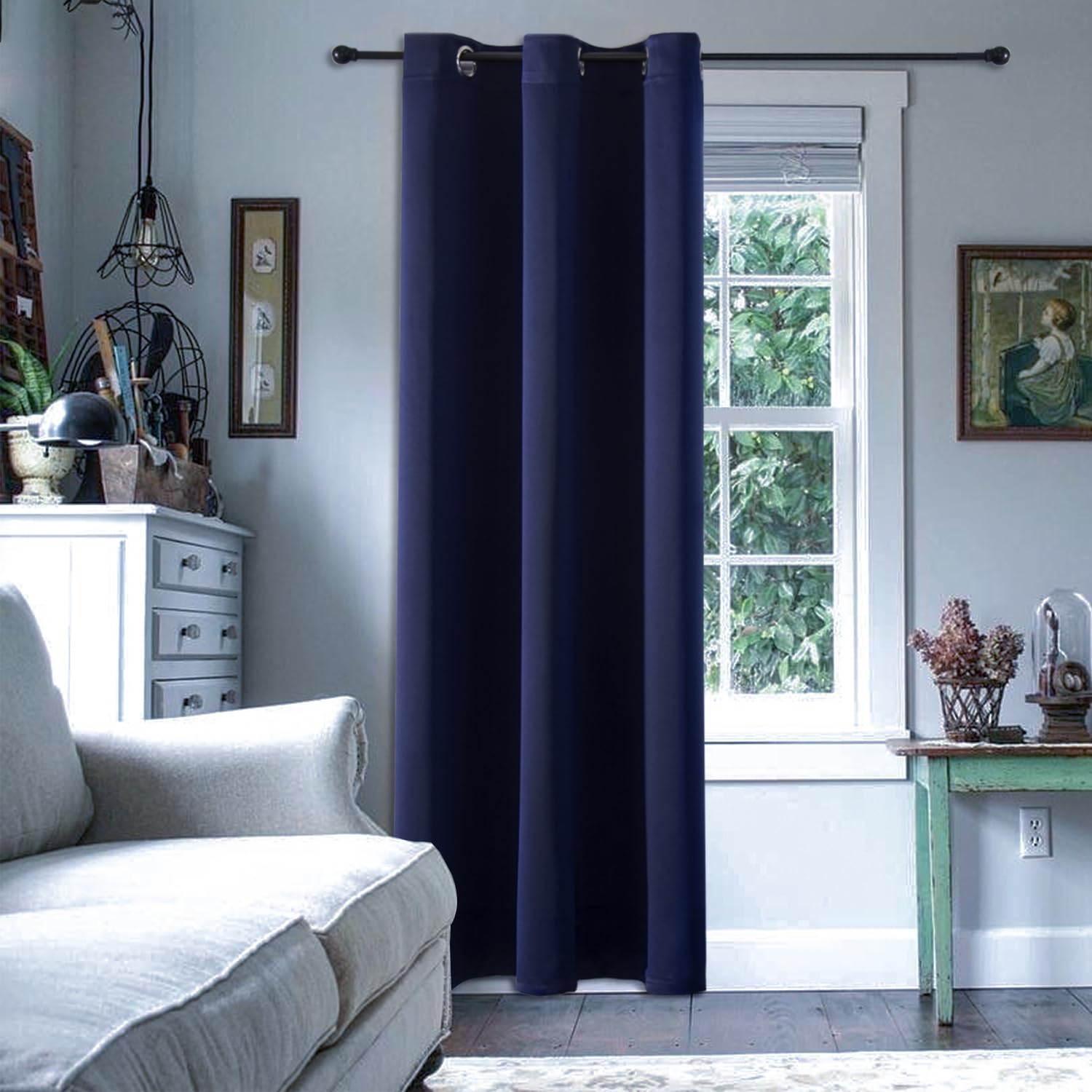 ChrisDowa Blackout Door Curtains for Doorway Privacy, Grommet Closet Curtains for Bedroom Closet Door, Thermal Insulated Temporary Doorway Cover Room Divider Drapes (1 Panel, Dark Grey, 34 x 80 Inch)