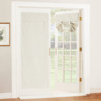 RYB HOME Blackout French Door Curtain - Privacy Thermal Insulated Window Shades for Patio Kitchen Front Entry Back Door Glass Window, Self Adhesive No Drill, 1 Panel, 26" W x 69" L, Black