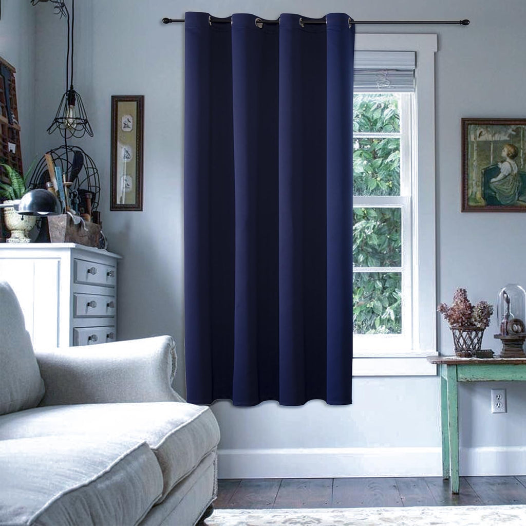 ChrisDowa Blackout Door Curtains for Doorway Privacy, Grommet Closet Curtains for Bedroom Closet Door, Thermal Insulated Temporary Doorway Cover Room Divider Drapes (1 Panel, Dark Grey, 34 x 80 Inch)