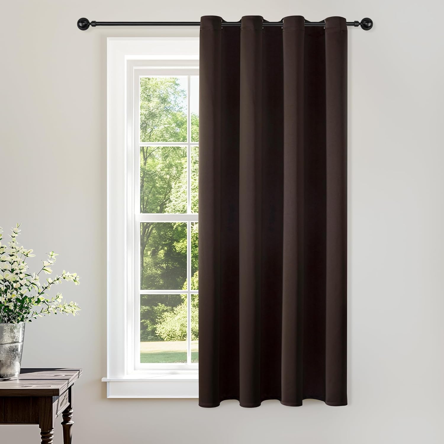 ChrisDowa Blackout Door Curtains for Doorway Privacy, Grommet Closet Curtains for Bedroom Closet Door, Thermal Insulated Temporary Doorway Cover Room Divider Drapes (1 Panel, Dark Grey, 34 x 80 Inch)