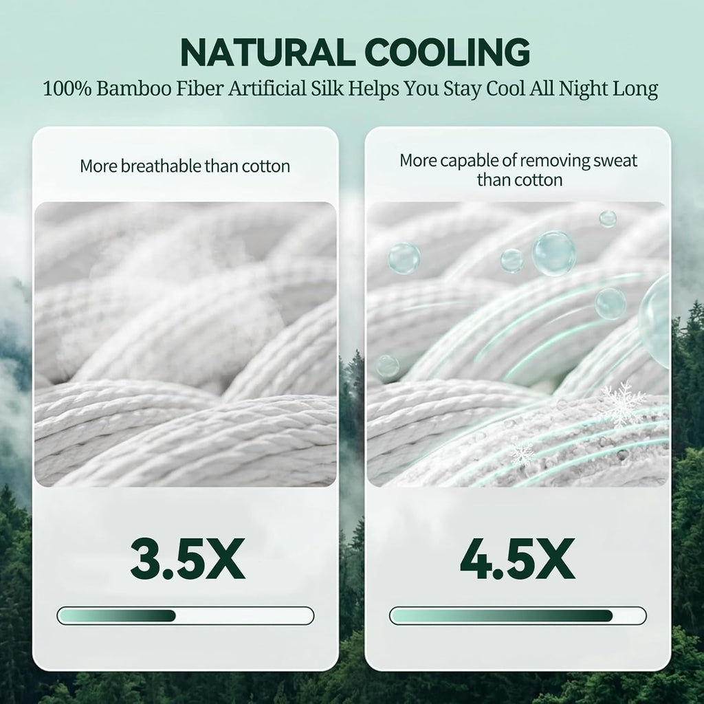 Cooling Blanket,Summer Bed Blanket,100% Rayon Derived from Bamboo Sided Cold Effect, Cool Summer Blanket for Hot Sleepers,Soft,Breathable,Air Conditioning Blanket for Bed and Sofa, (Green 90x90inch)