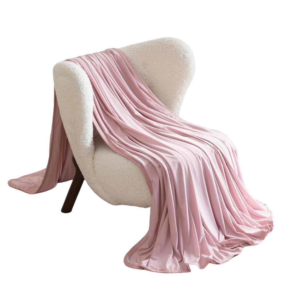 SheRest Silky Satin Cooling Blanket — A Lightweight, Breathable, and Ultra-Thin no-Fill Summer Blanket. Crafted for hot Weather. Ideal as a Bed Blanket, Sofa Throw, or nap Blanket (Grey, Throw)