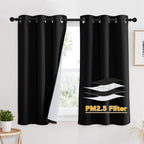 RYB HOME Dustproof Curtains for Large Window, Soundproof Thermal Insulated Blackout Curtains for Sliding Glass Door Furance Office Dorm Bedroom Living Room, Silver Grey, W62 x L95 inch, 2 Panels