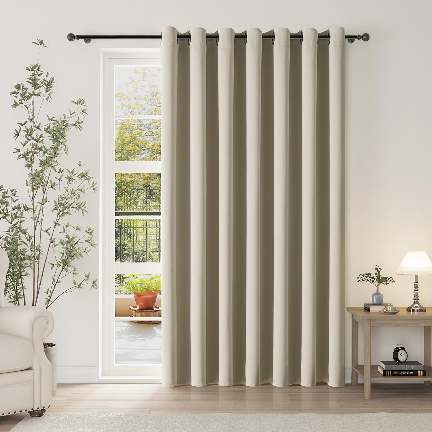 ChrisDowa Blackout Door Curtains for Doorway Privacy, Grommet Closet Curtains for Bedroom Closet Door, Thermal Insulated Temporary Doorway Cover Room Divider Drapes (1 Panel, Dark Grey, 34 x 80 Inch)