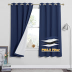 RYB HOME Dustproof Curtains for Large Window, Soundproof Thermal Insulated Blackout Curtains for Sliding Glass Door Furance Office Dorm Bedroom Living Room, Silver Grey, W62 x L95 inch, 2 Panels