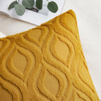 Set of 2 18x18 Inch Mustard Yellow Soft Plush Faux Wool Throw Pillow Covers Farmhouse Boho Decor for Sofa Bed Living Room