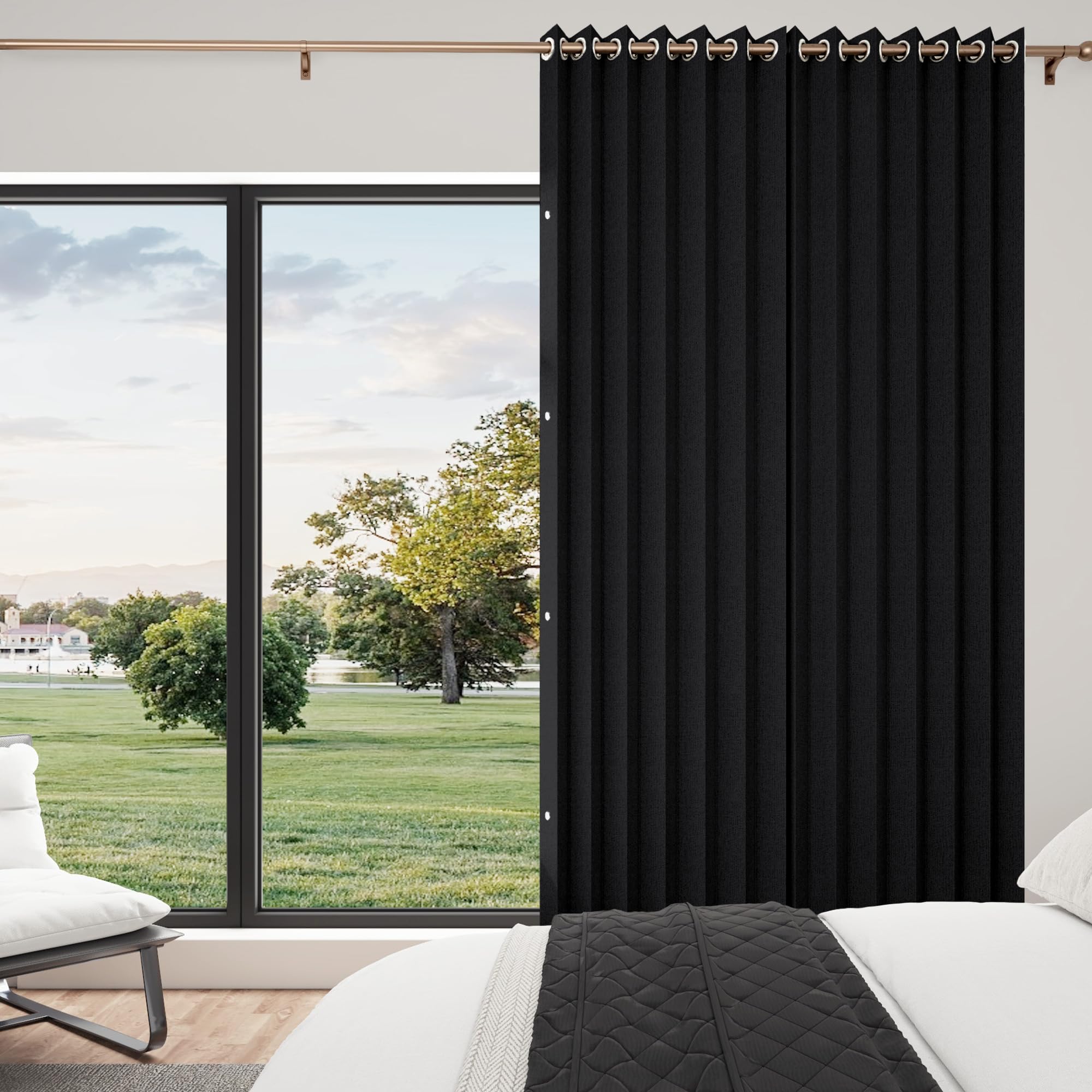 100% Blackout Privacy Door Curtain for Doorway, Magnetic Door Curtain for Closet & Hallway, 1 Panel, W45 x L80, Gray