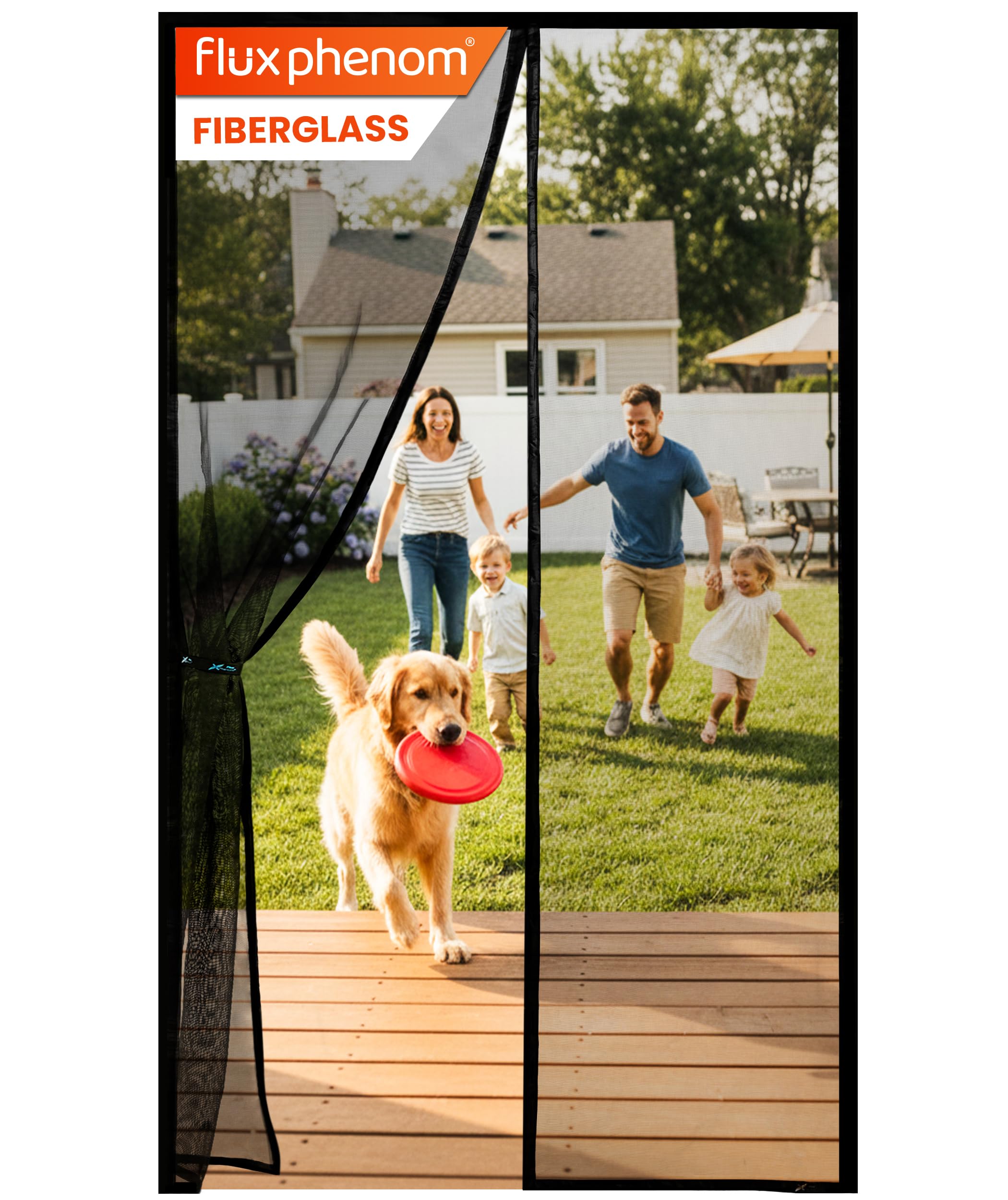 Flux Phenom Thermal Insulated Door Cover - Easy Install - Temperature Protection Barrier, Keeps Warm Air in, 50 Magnets for Secure Gap Free Closure, Magnetic Door Curtain for Winter - 40"x82"
