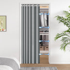 100% Blackout Privacy Door Curtain for Doorway, Magnetic Door Curtain for Closet & Hallway, 1 Panel, W45 x L80, Gray
