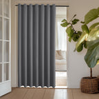 ChrisDowa Blackout Door Curtains for Doorway Privacy, Grommet Closet Curtains for Bedroom Closet Door, Thermal Insulated Temporary Doorway Cover Room Divider Drapes (1 Panel, Dark Grey, 34 x 80 Inch)