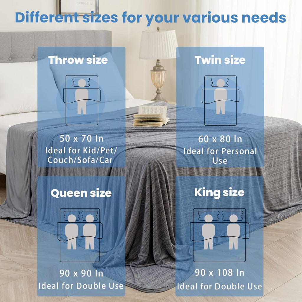 OIGAE Cooling Blanket for Hot Sleepers - Soft & Lightweight Summer Cold Blanket for Night Sweats | Perfect for Bed, Couch, Sofa (Grey, Throw 50" x 70")