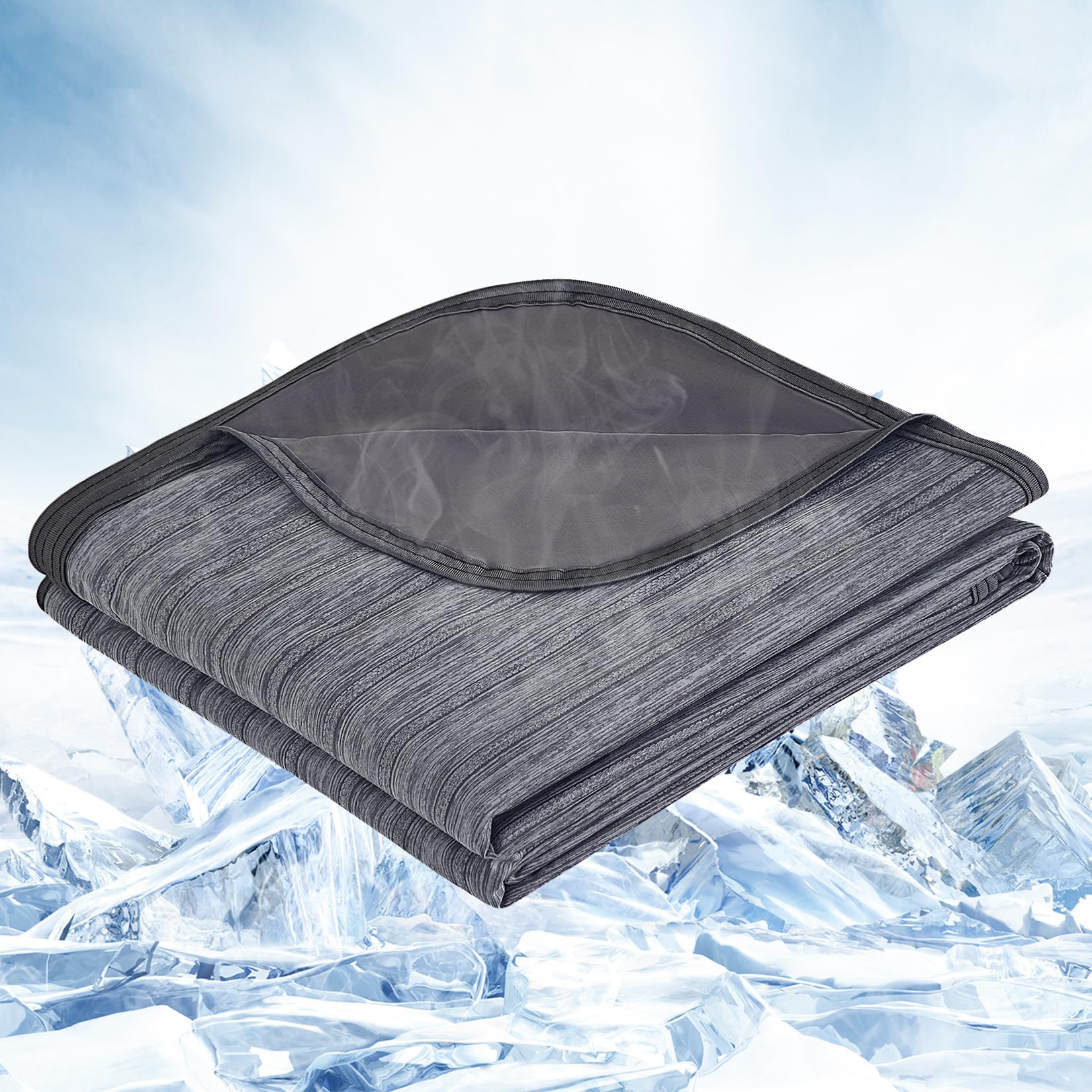 OIGAE Cooling Blanket for Hot Sleepers - Soft & Lightweight Summer Cold Blanket for Night Sweats | Perfect for Bed, Couch, Sofa (Grey, Throw 50" x 70")