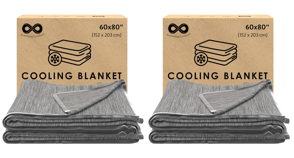 Everlasting Comfort Cooling Blanket for Hot Sleepers - Soft, Lightweight & Breathable Throw Blanket with Easy to Clean Material - Luxury Throws for Hot Flashes & Night Sweats (60"x80")
