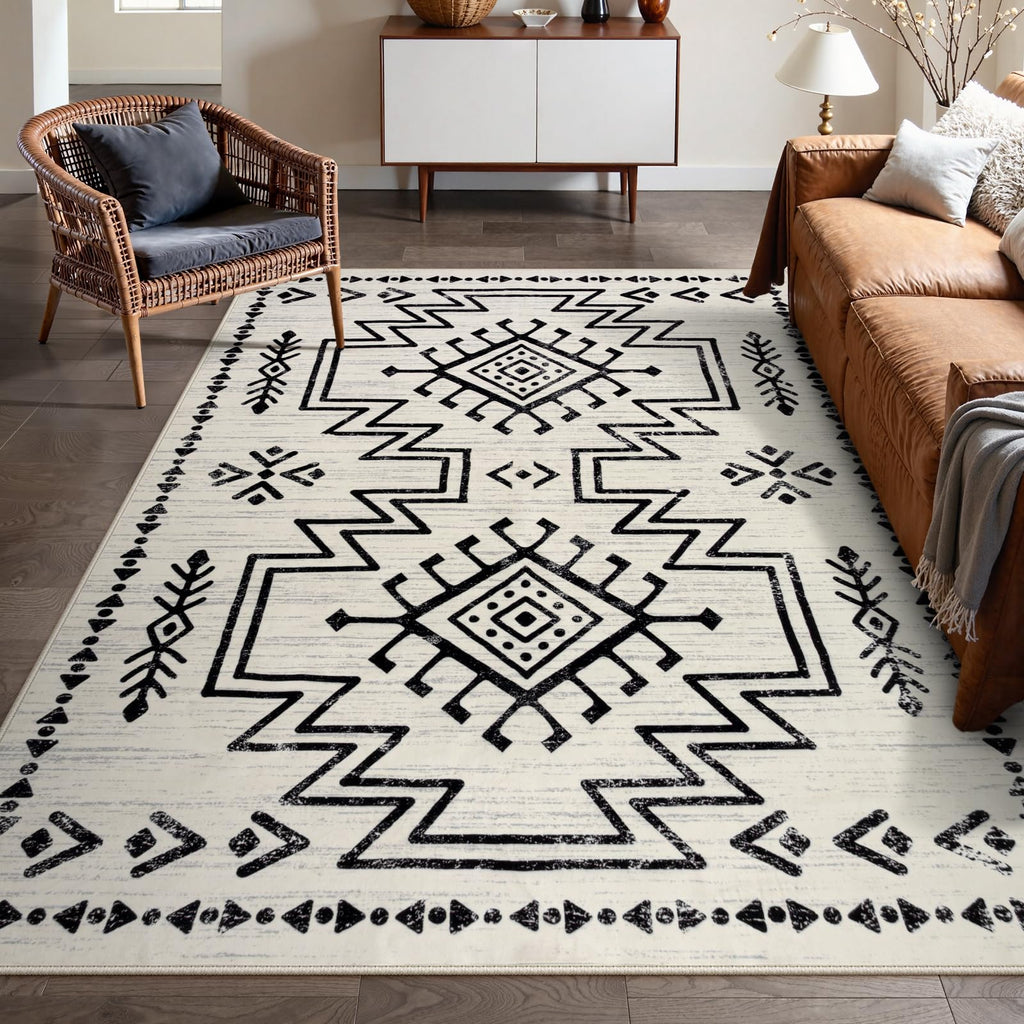 Lahome Vivienne Orange Hallway Runner Rug Non Slip, Boho Washable Western Runner Rug, Stain Resistant Aztec Fall Long Carpte for Entryway Entrance Indoor (2'5''x8')