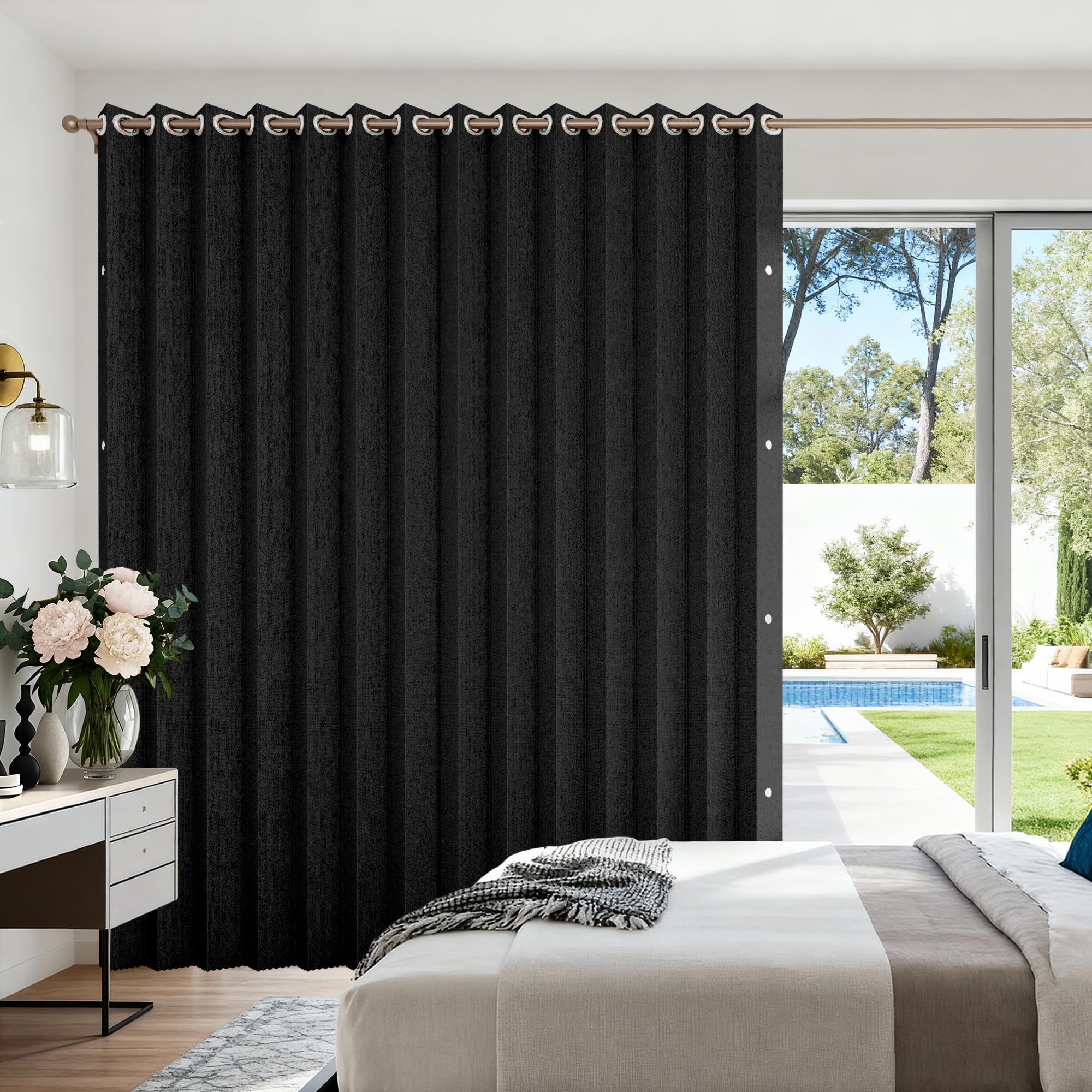 100% Blackout Privacy Door Curtain for Doorway, Magnetic Door Curtain for Closet & Hallway, 1 Panel, W45 x L80, Gray